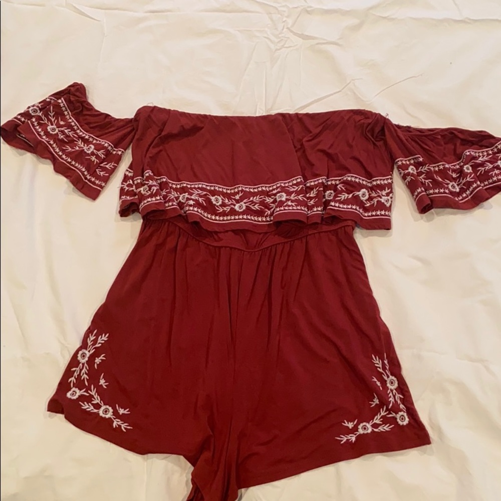 Strapless Romper with Capped Sleeves